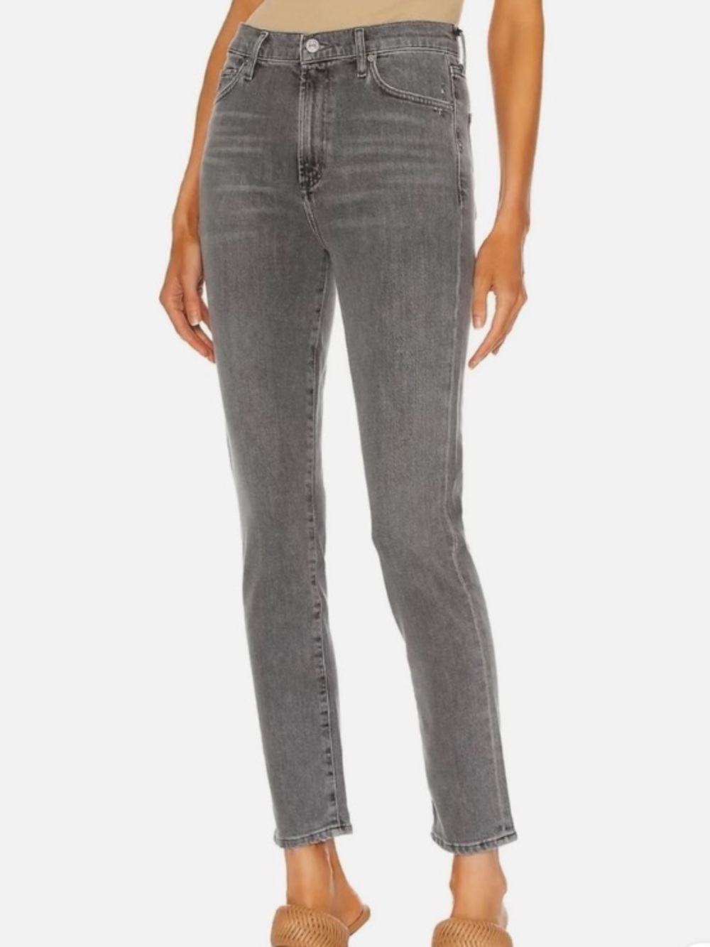 Citizens Of Humanity Olivia High-Rise Straight Jeans - Gray Wash